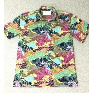 Sayulita Shirt Co. Button Up Shirt Men's Small Short Sleeve waves surf Cotton